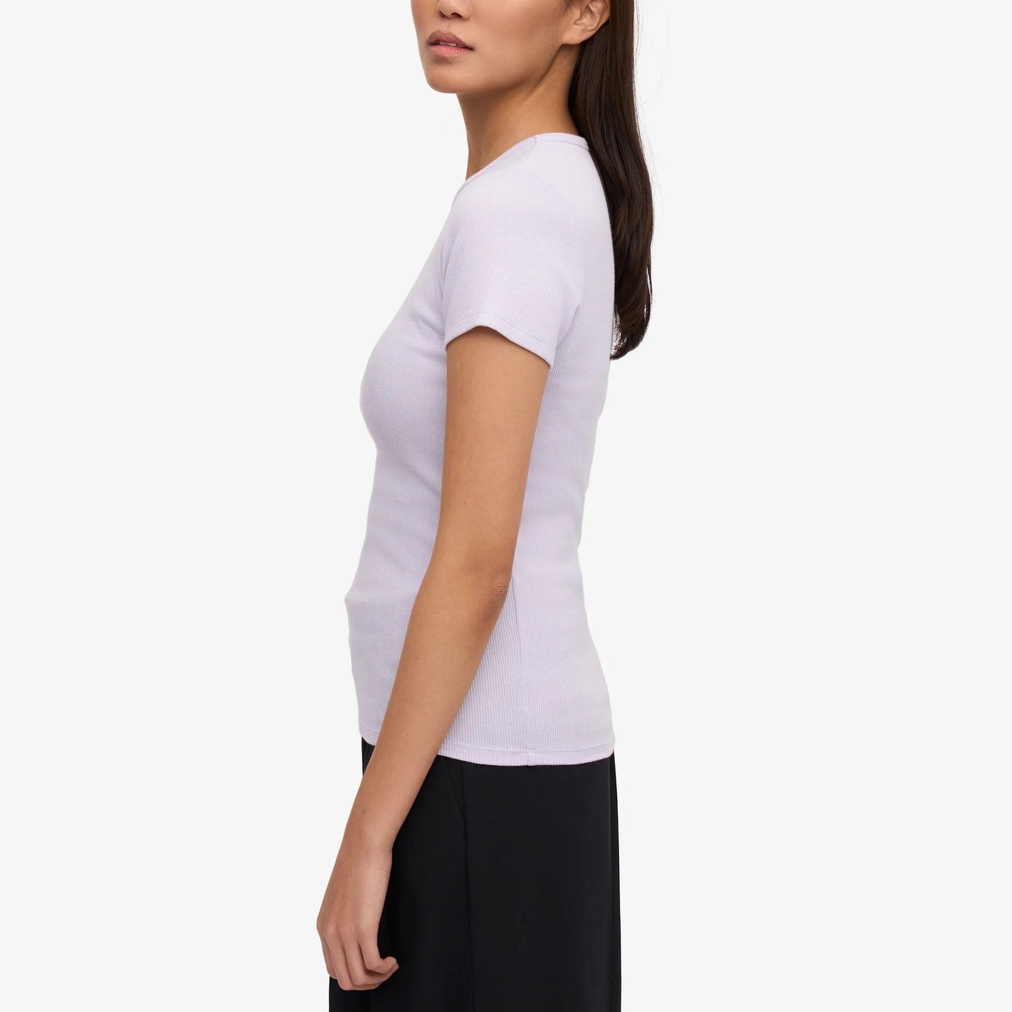 Women's Organic Rib S/S Tee - Soft Lavender