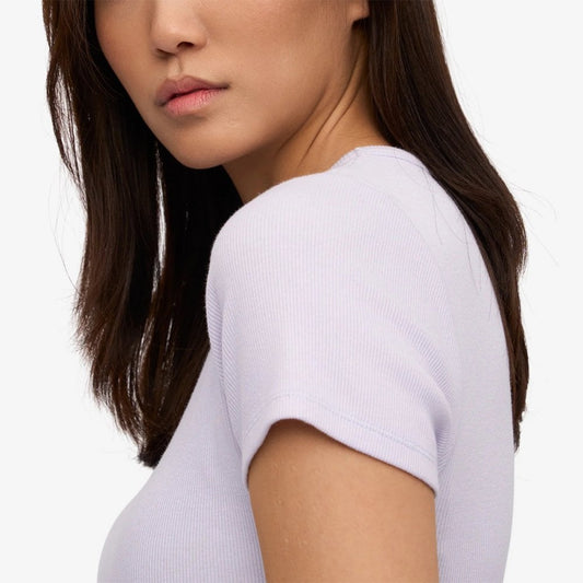 Women's Organic Rib S/S Tee - Soft Lavender