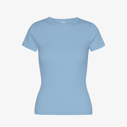 Women's Organic Rib S/S Tee - Seaside Blue