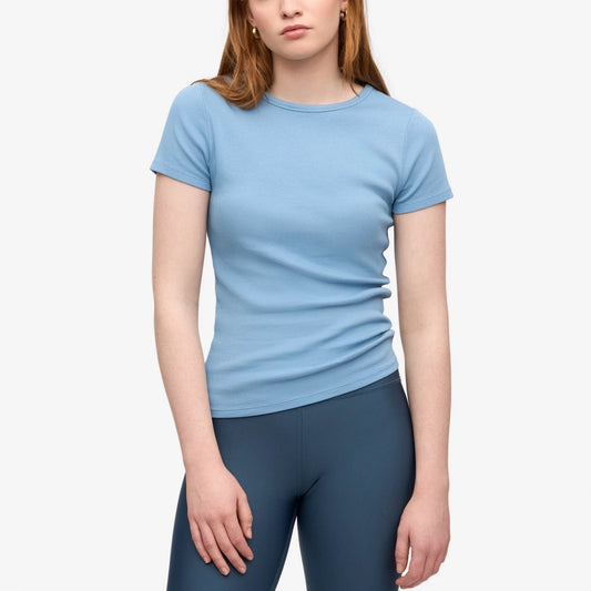 Women's Organic Rib S/S Tee - Seaside Blue