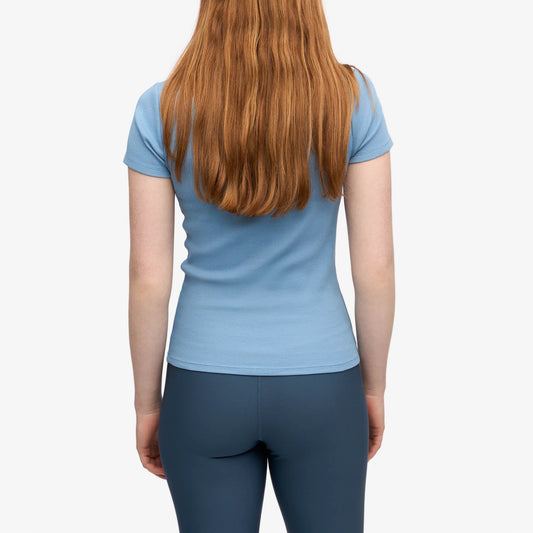 Women's Organic Rib S/S Tee - Seaside Blue