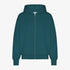 Organic Oversized Zip Hood - Ocean Green