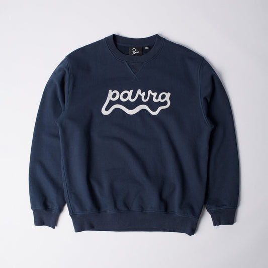 Water Wave Logo Crew Neck Sweatshirt - Navy