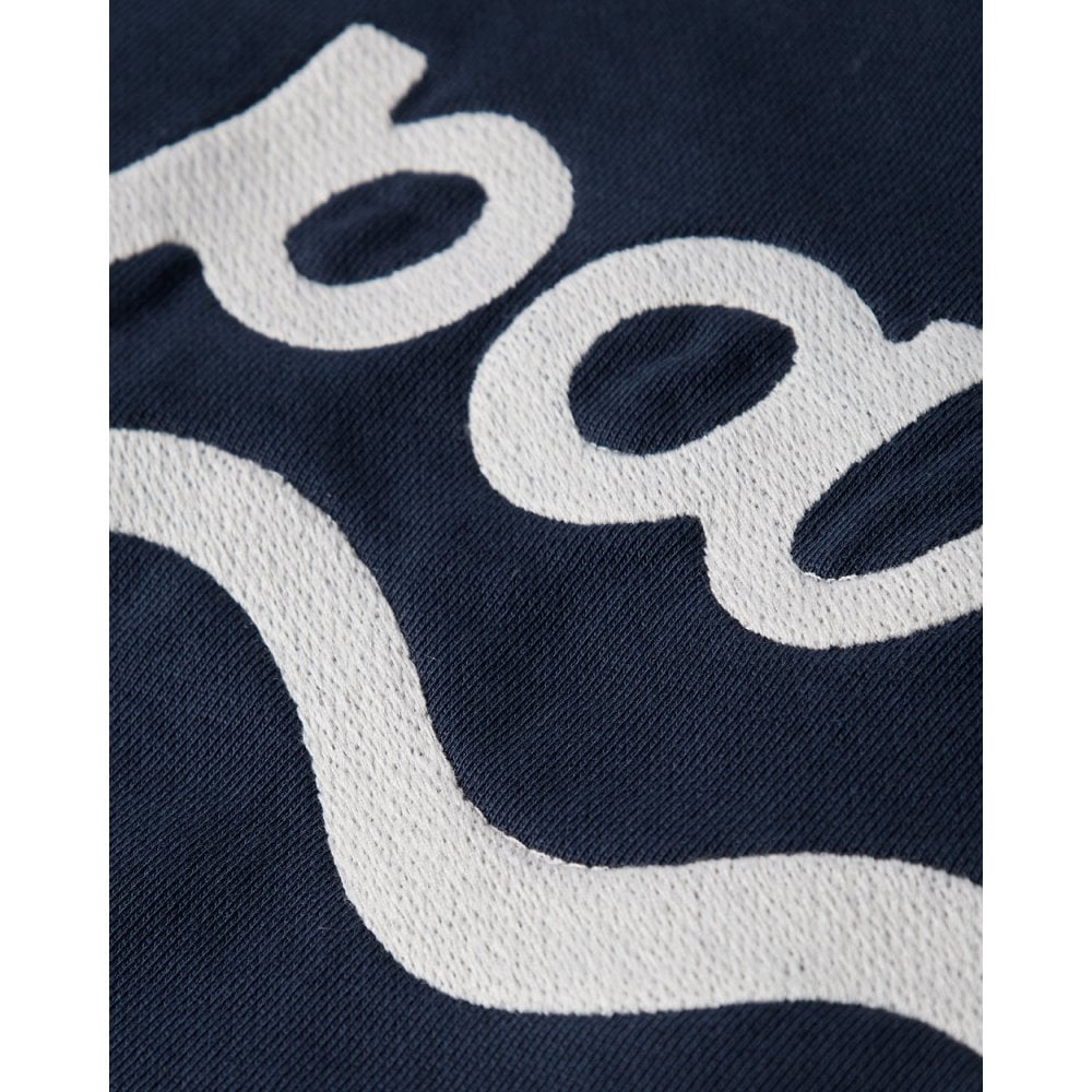 Water Wave Logo Crew Neck Sweatshirt - Navy