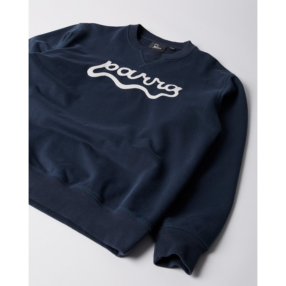Water Wave Logo Crew Neck Sweatshirt - Navy
