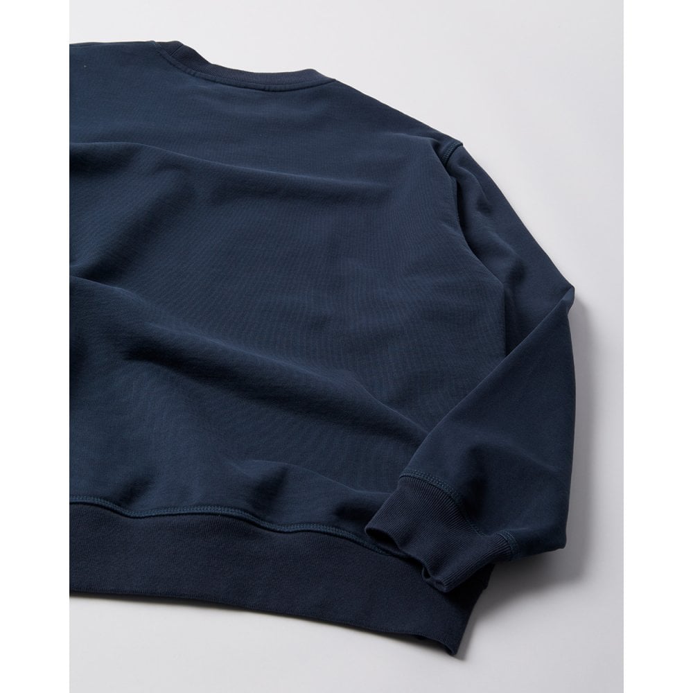 Water Wave Logo Crew Neck Sweatshirt - Navy