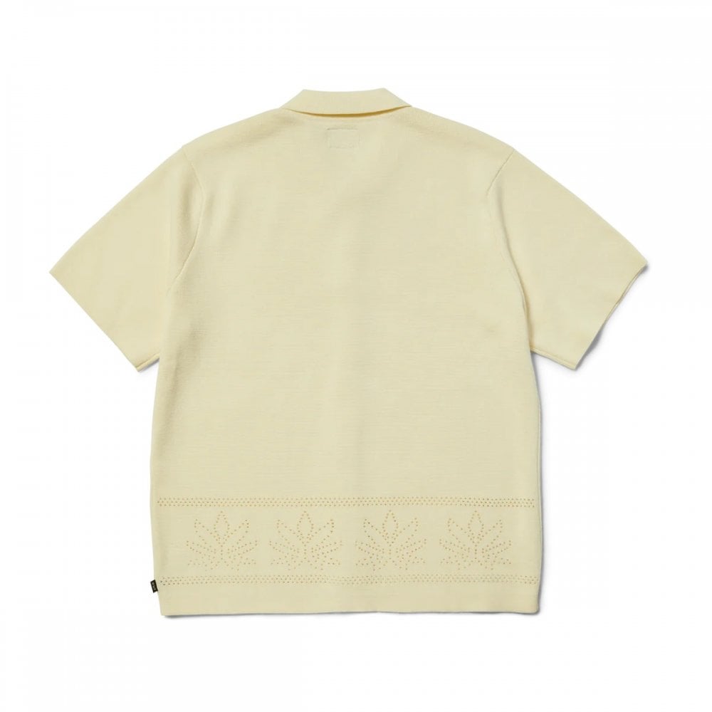 Plantlife Perforated S/S Knit Top - Natural