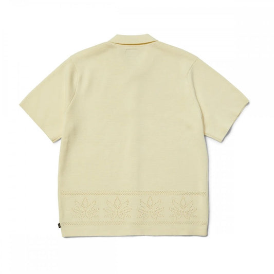 Plantlife Perforated S/S Knit Top - Natural