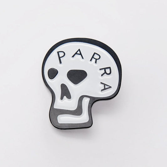Skulled Enamel Pin - White