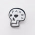 Skulled Enamel Pin - White