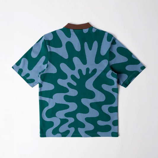 Splashed Polo Shirt - Pine Green