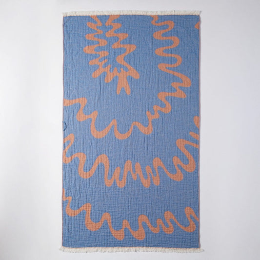 Splashed Hammam Beach Towel - Orange