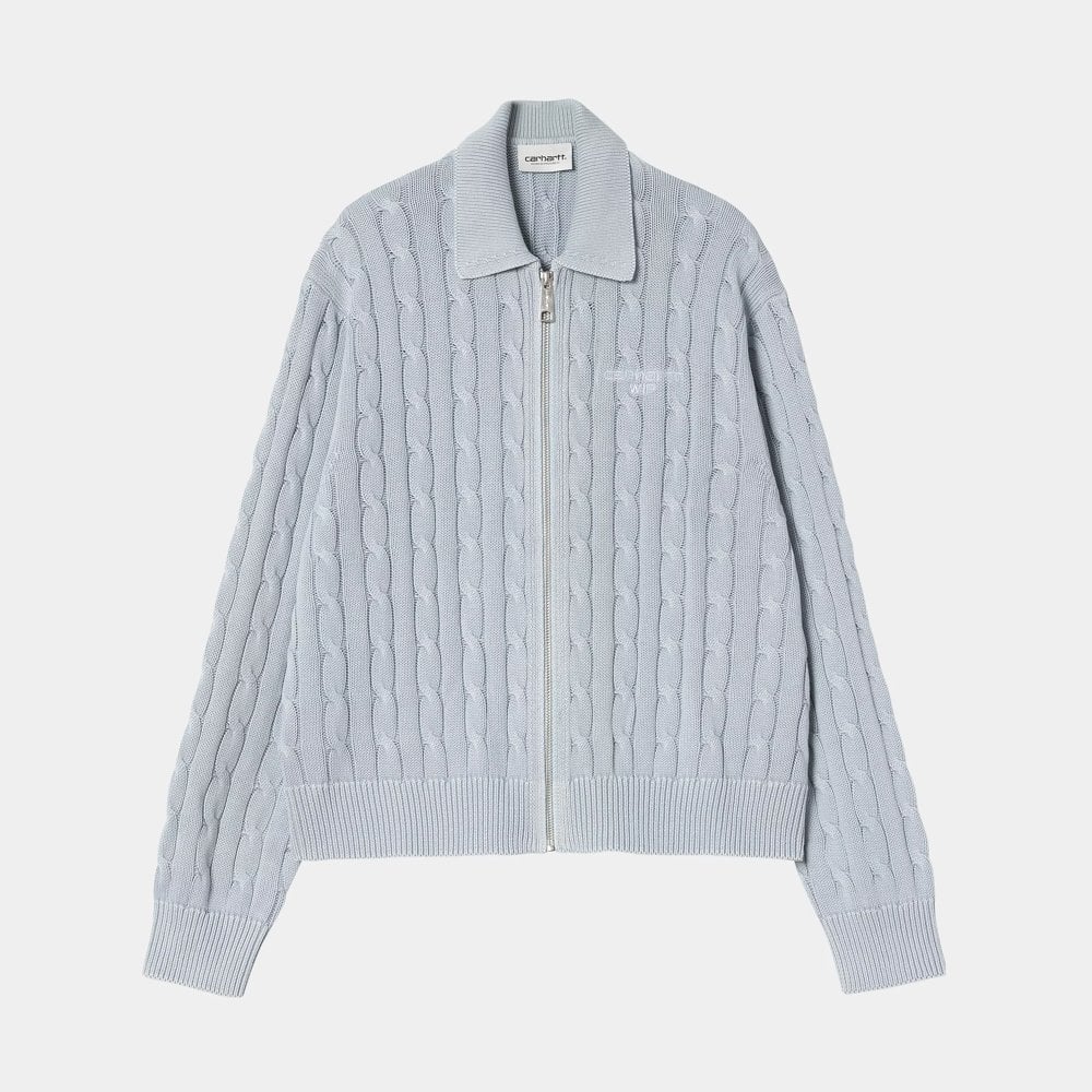 W' Carter Sweater Jacket - Blue Fog (Garment Dyed)