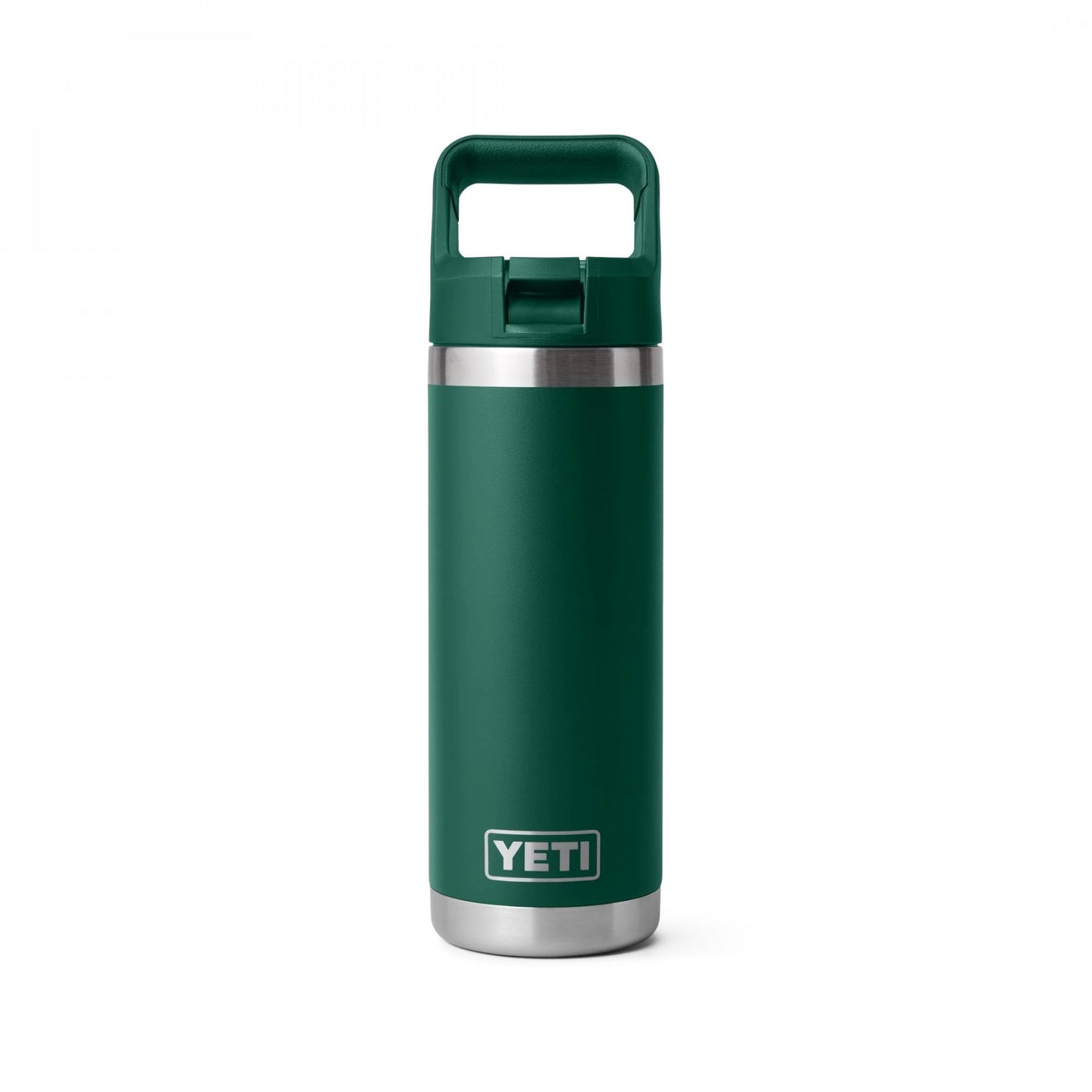 Rambler 18oz Bottle, Straw Cap - Black Forest Green