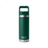 Rambler 18oz Bottle, Straw Cap - Black Forest Green