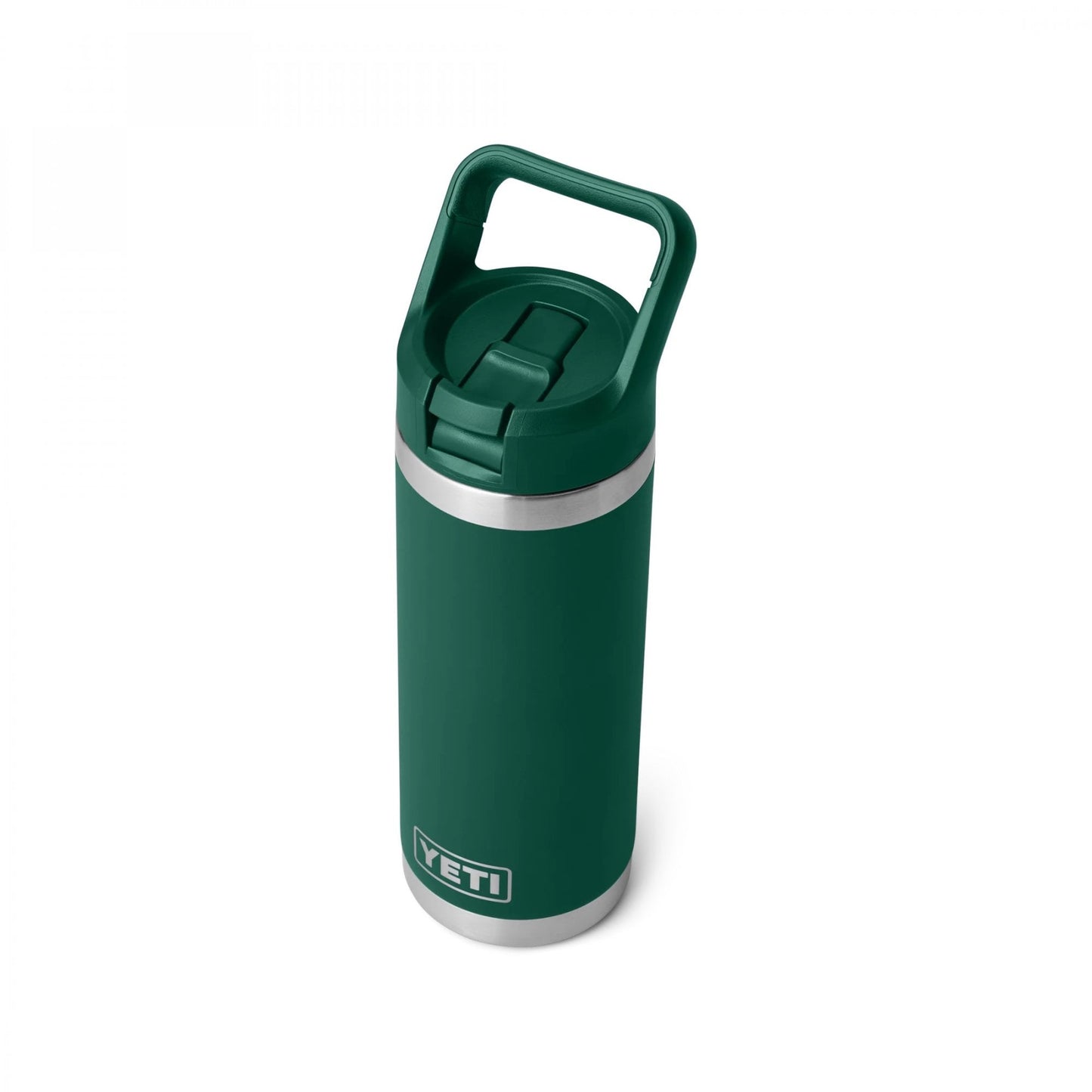Rambler 18oz Bottle, Straw Cap - Black Forest Green