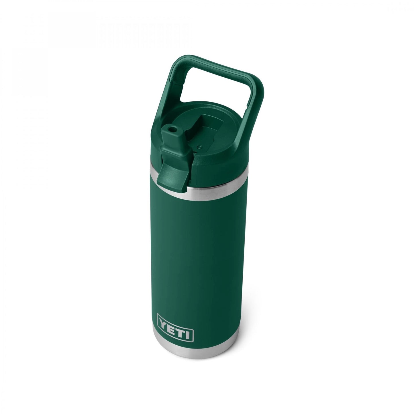Rambler 18oz Bottle, Straw Cap - Black Forest Green