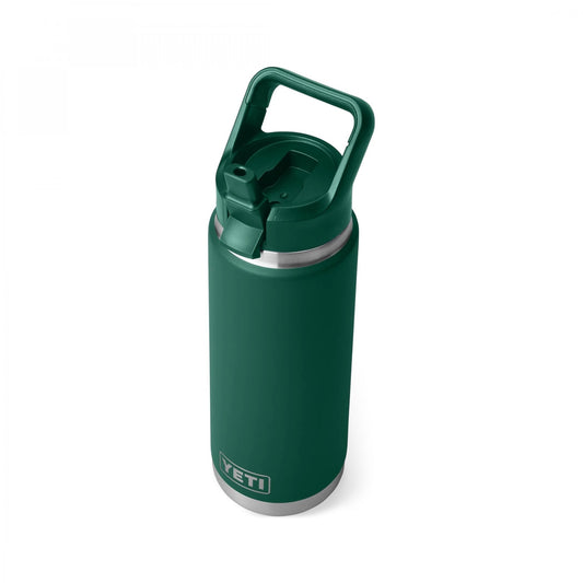 Rambler™ 26oz Bottle, Straw Cap - Black Forest Green