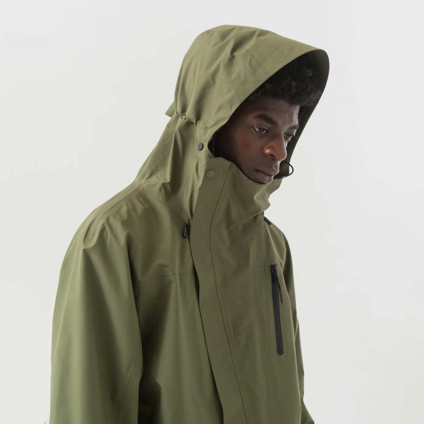 7185 Waterproof 3L Asym Storm Parka - Olive