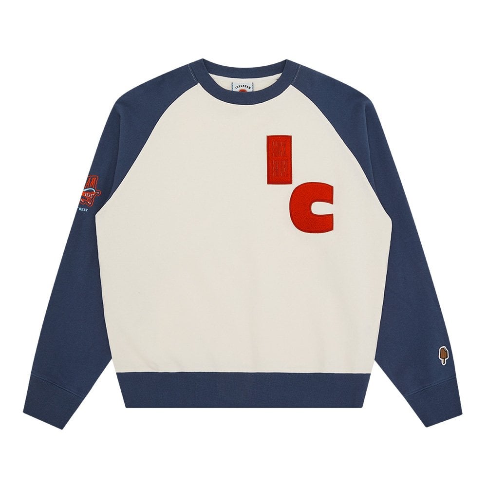 Stack 'Em Up Crewneck - Off White / Navy