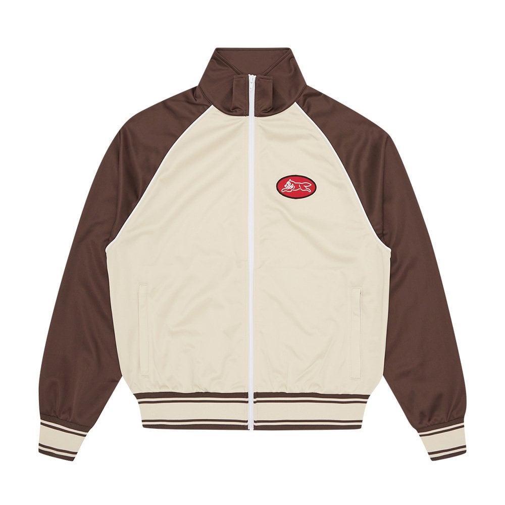 Running Dog Zip Through Track Top - Brown