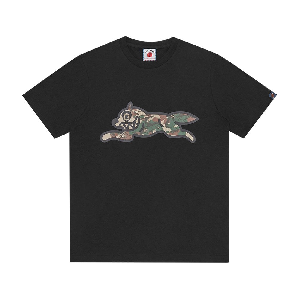 Woodland Camo Running Dog S/S Tee - Black