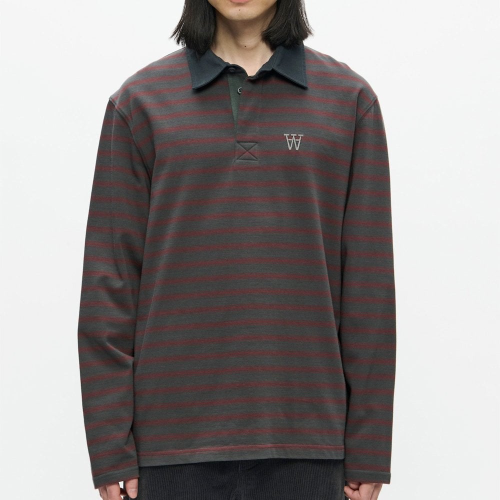 WWLandon Polo Shirt - Black Sand Stripe