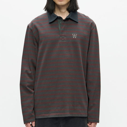 WWLandon Polo Shirt - Black Sand Stripe