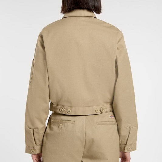 W' Lined Eisenhower Cropped Jacket - Khaki