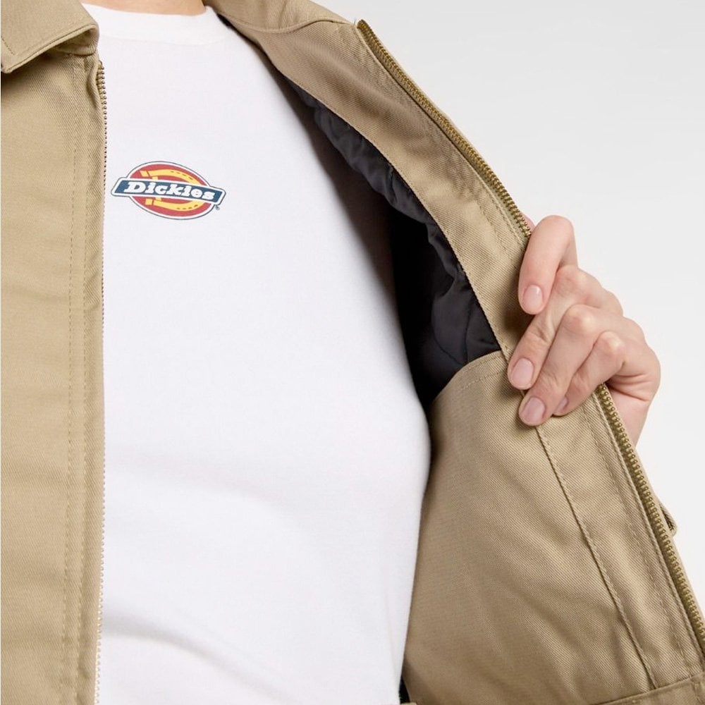 W' Lined Eisenhower Cropped Jacket - Khaki