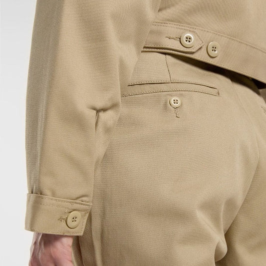 W' Lined Eisenhower Cropped Jacket - Khaki