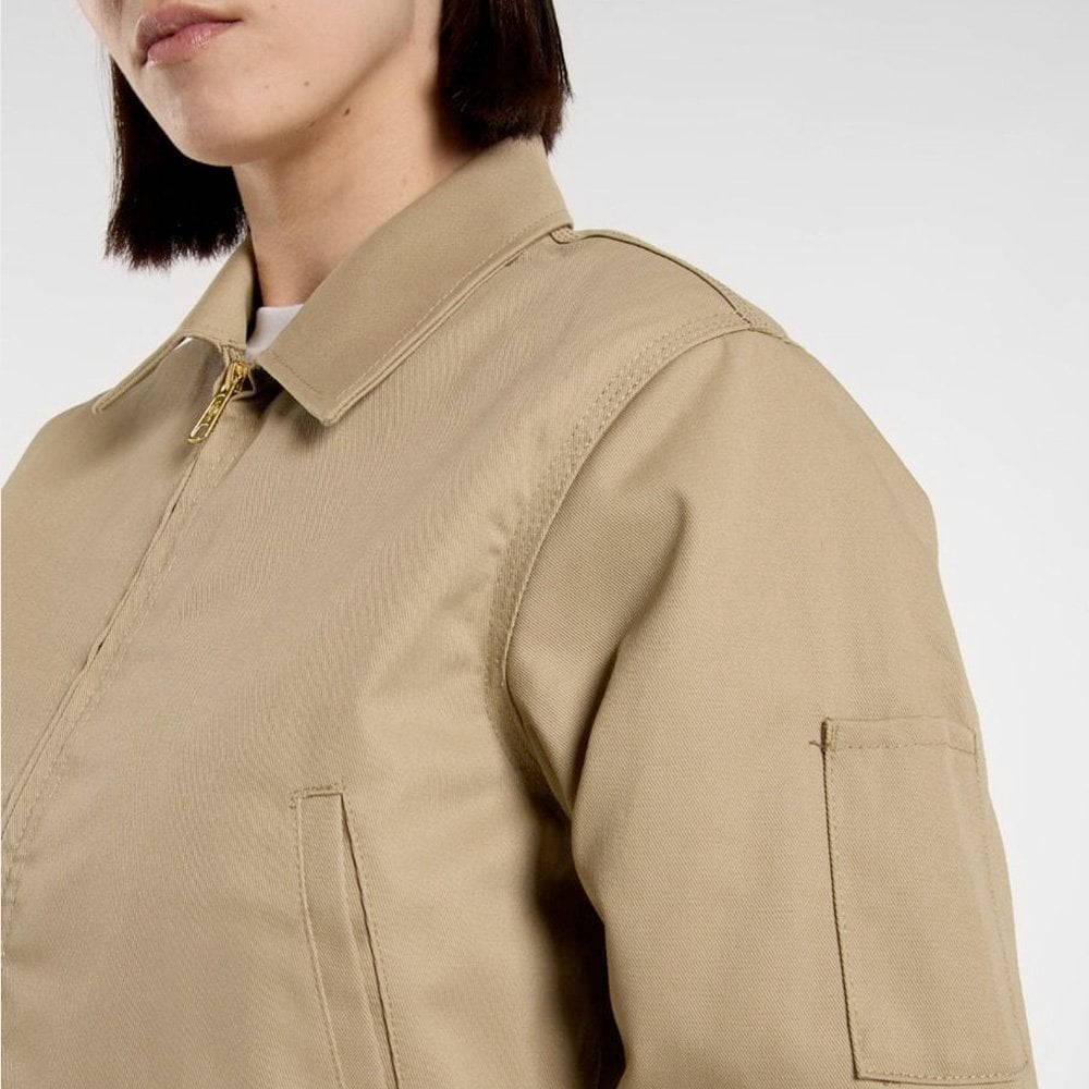 W' Lined Eisenhower Cropped Jacket - Khaki