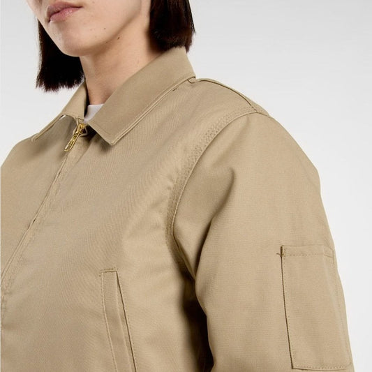 W' Lined Eisenhower Cropped Jacket - Khaki