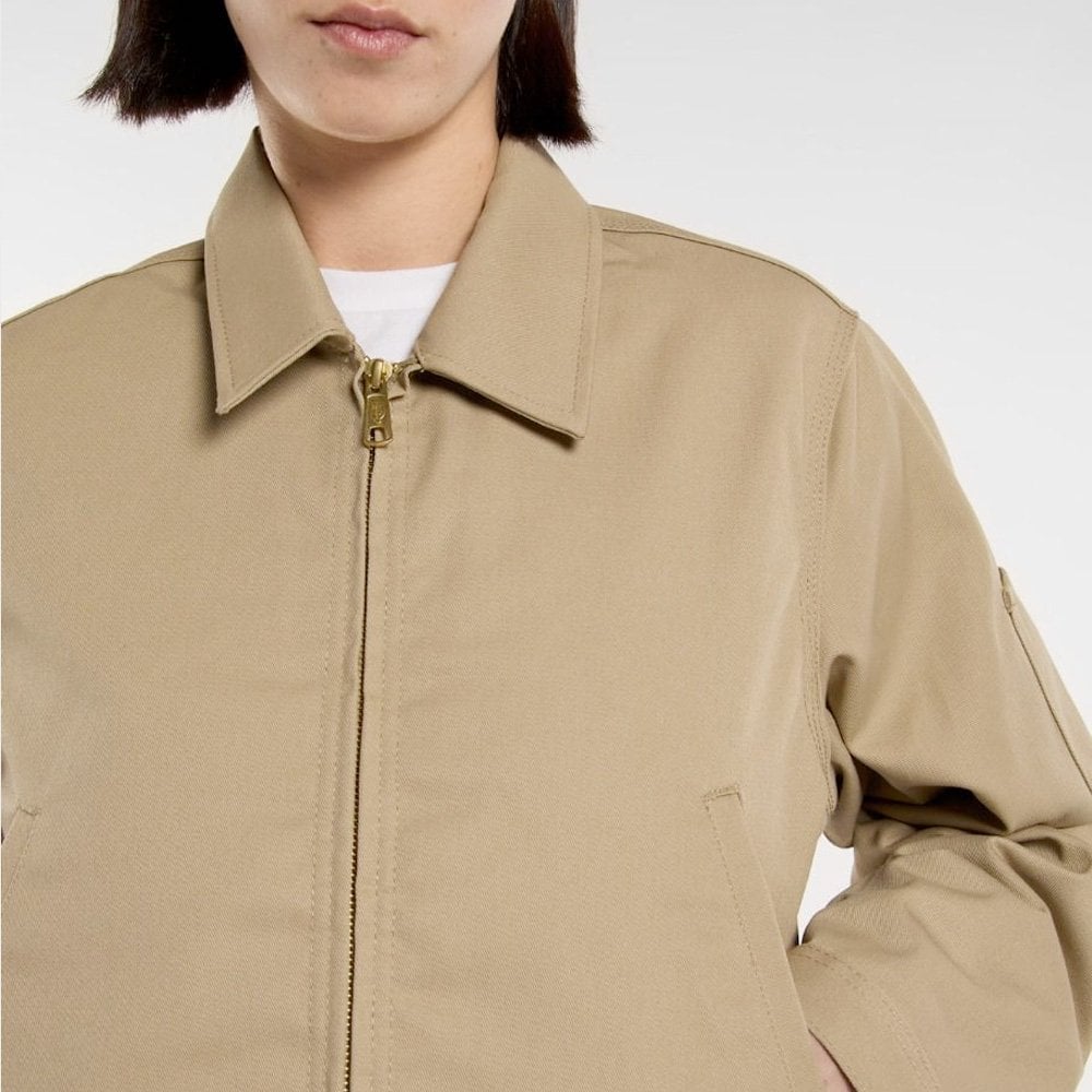 W' Lined Eisenhower Cropped Jacket - Khaki