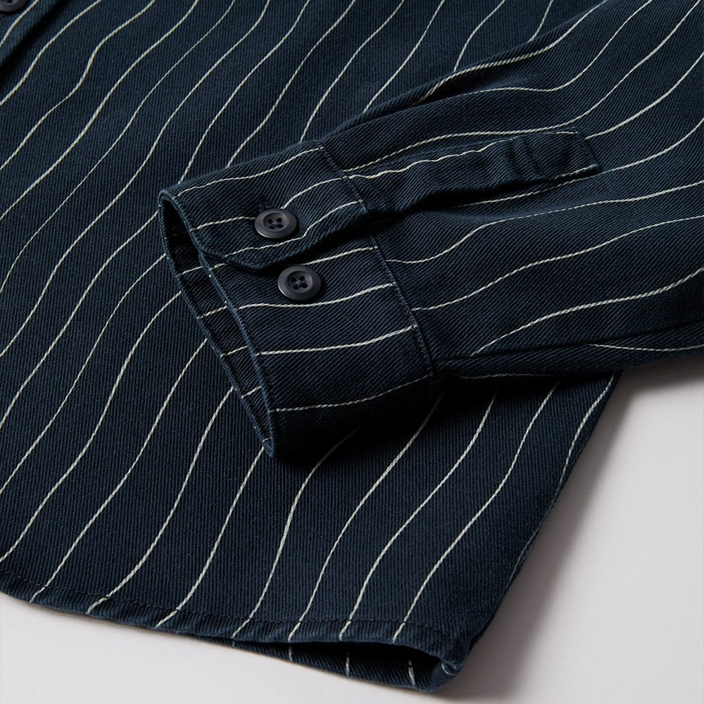 Meandering Lines Shirt - Navy Blue