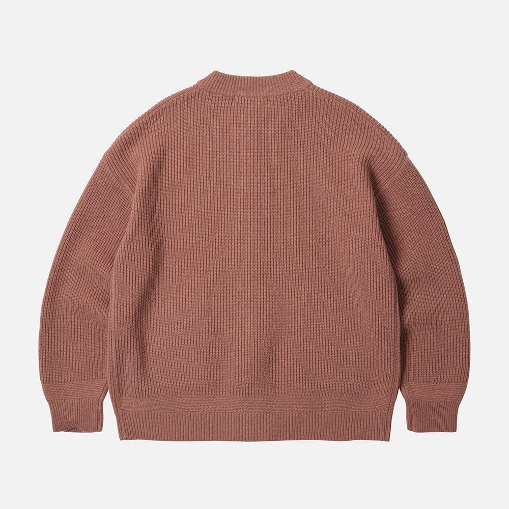 Wool Deck Zipup Cardigan - Indian Pink