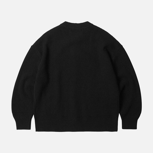 Wool Deck Zipup Cardigan - Black