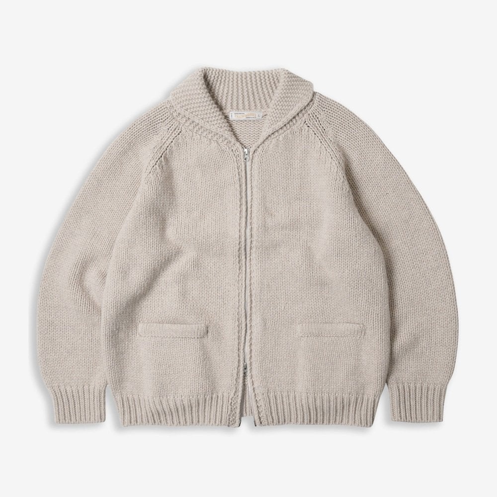 Heavy Cowichan Zipup Cardigan - Oatmeal