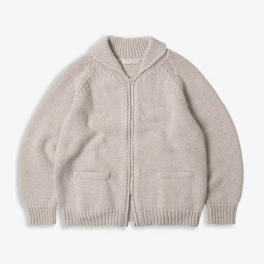 Heavy Cowichan Zipup Cardigan - Oatmeal