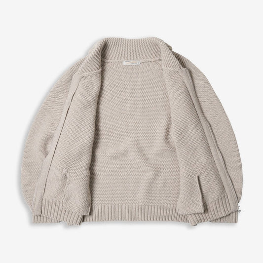 Heavy Cowichan Zipup Cardigan - Oatmeal