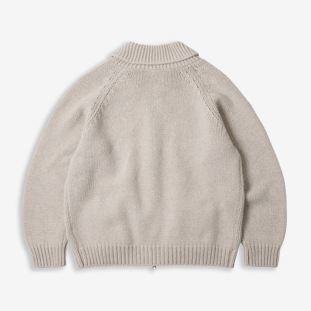 Heavy Cowichan Zipup Cardigan - Oatmeal