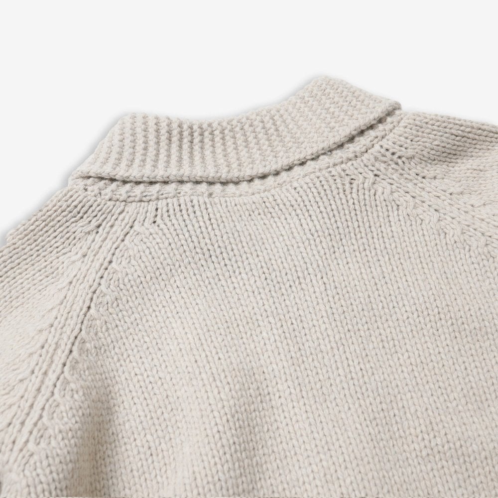 Heavy Cowichan Zipup Cardigan - Oatmeal