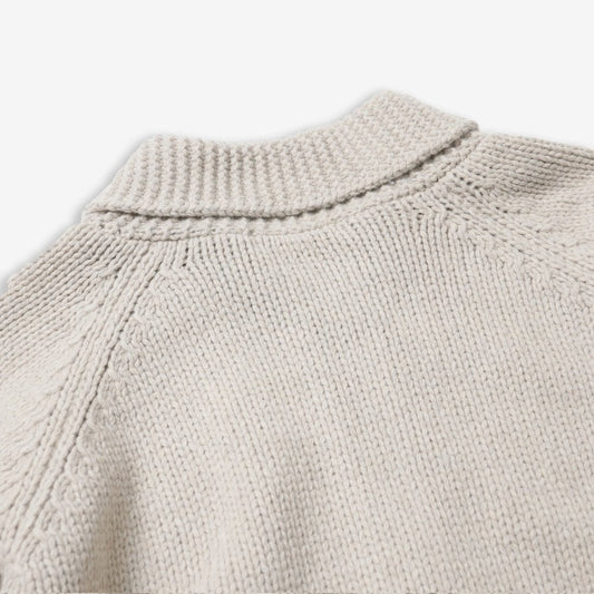 Heavy Cowichan Zipup Cardigan - Oatmeal