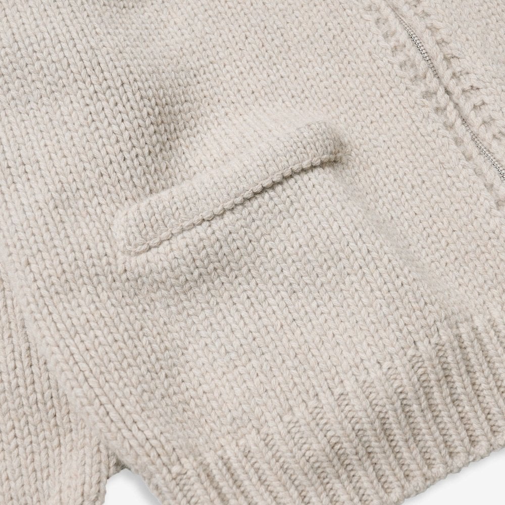 Heavy Cowichan Zipup Cardigan - Oatmeal