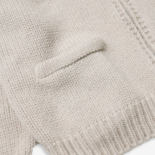 Heavy Cowichan Zipup Cardigan - Oatmeal