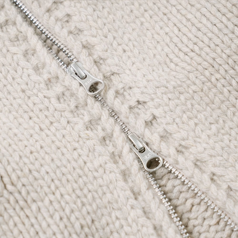 Heavy Cowichan Zipup Cardigan - Oatmeal