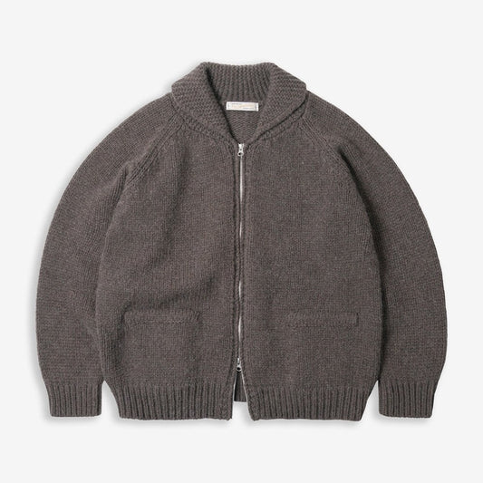 Heavy Cowichan Zipup Cardigan - Sephia