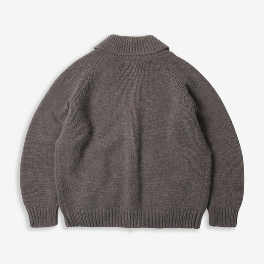 Heavy Cowichan Zipup Cardigan - Sephia