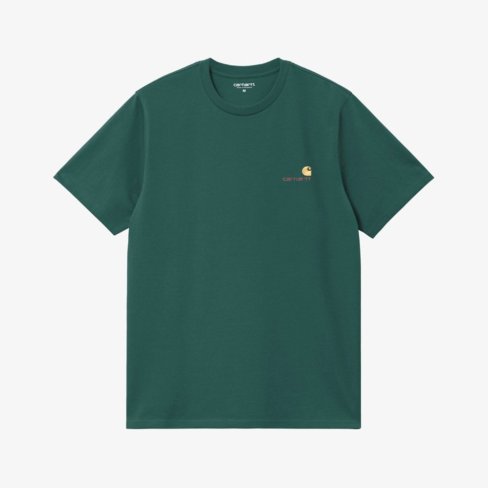 S/S American Script T-Shirt - Dark Fir