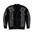 Oversized Chenille Column Knit Cardigan - Black